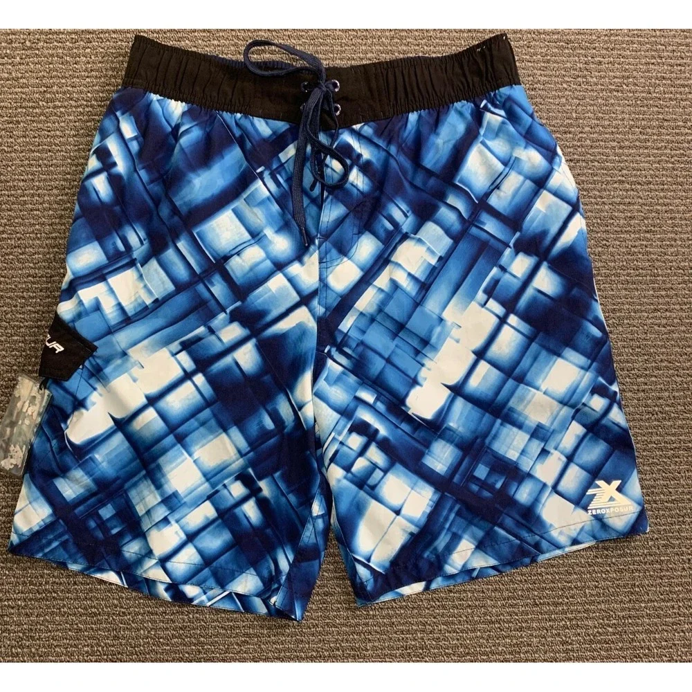 Men's Zeroxposur Swim Trunks Galaxy Safety Pouch Size Large